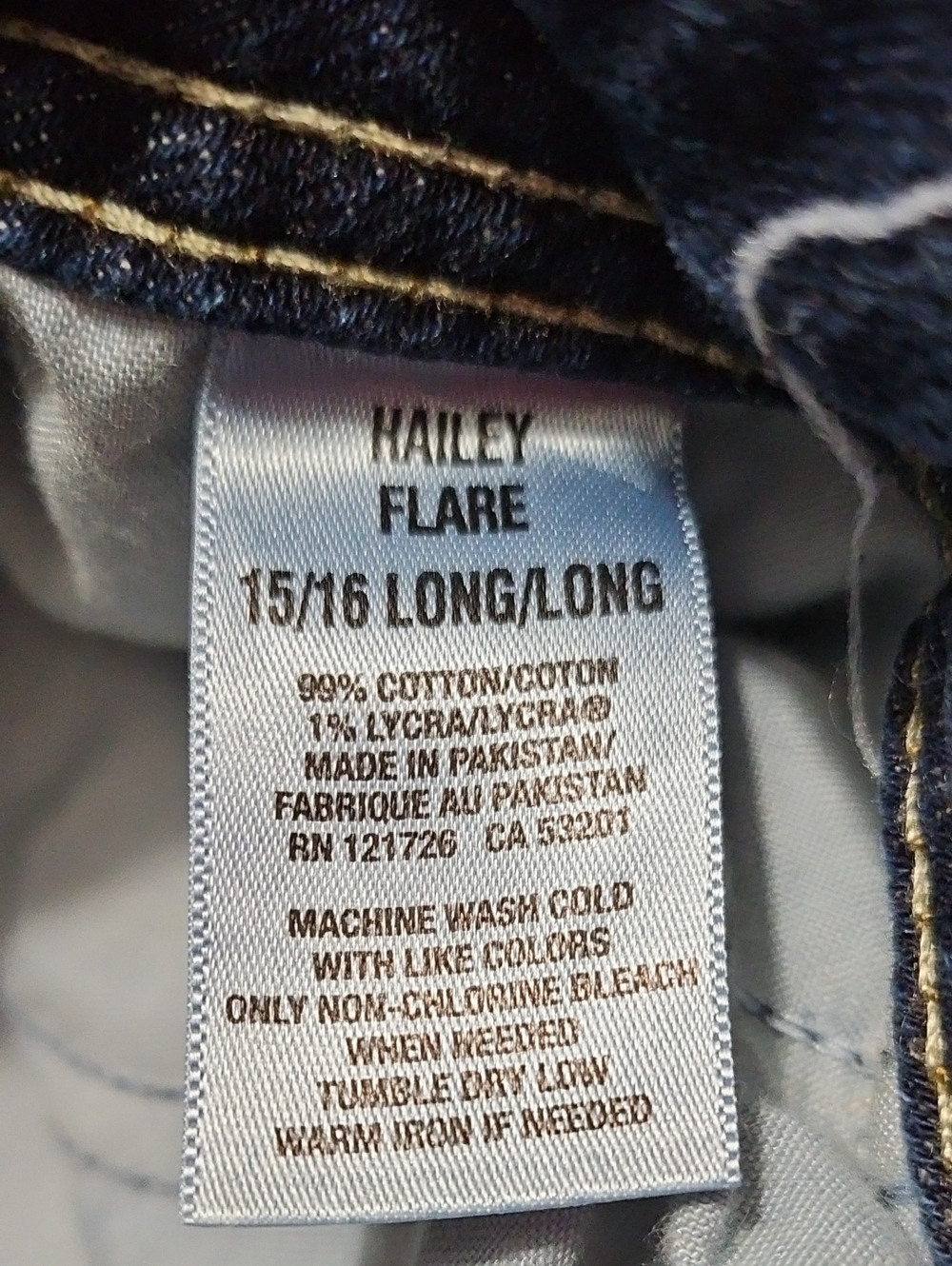 Aeropostale Hailey Flare Jeans 15/16 Long Dark Wash Denim - Picture 8 of 9